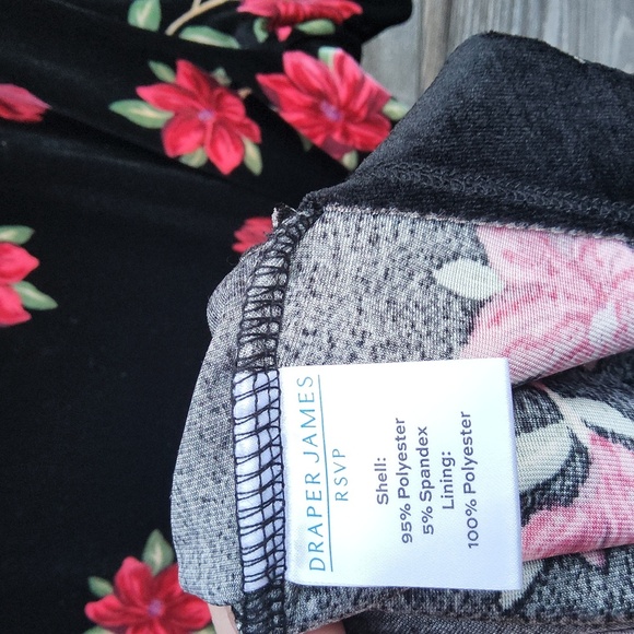 Draper James black Velvet Dress with roses size large - Picture 9 of 9